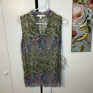 Etcetera Hothouse 100% Silk Sleeveless Blouse